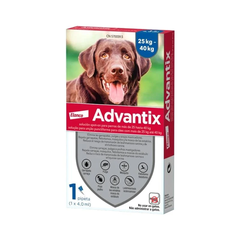 Elanco Advantix 25 - 40 Kg 1 Pipetas X 4 ml